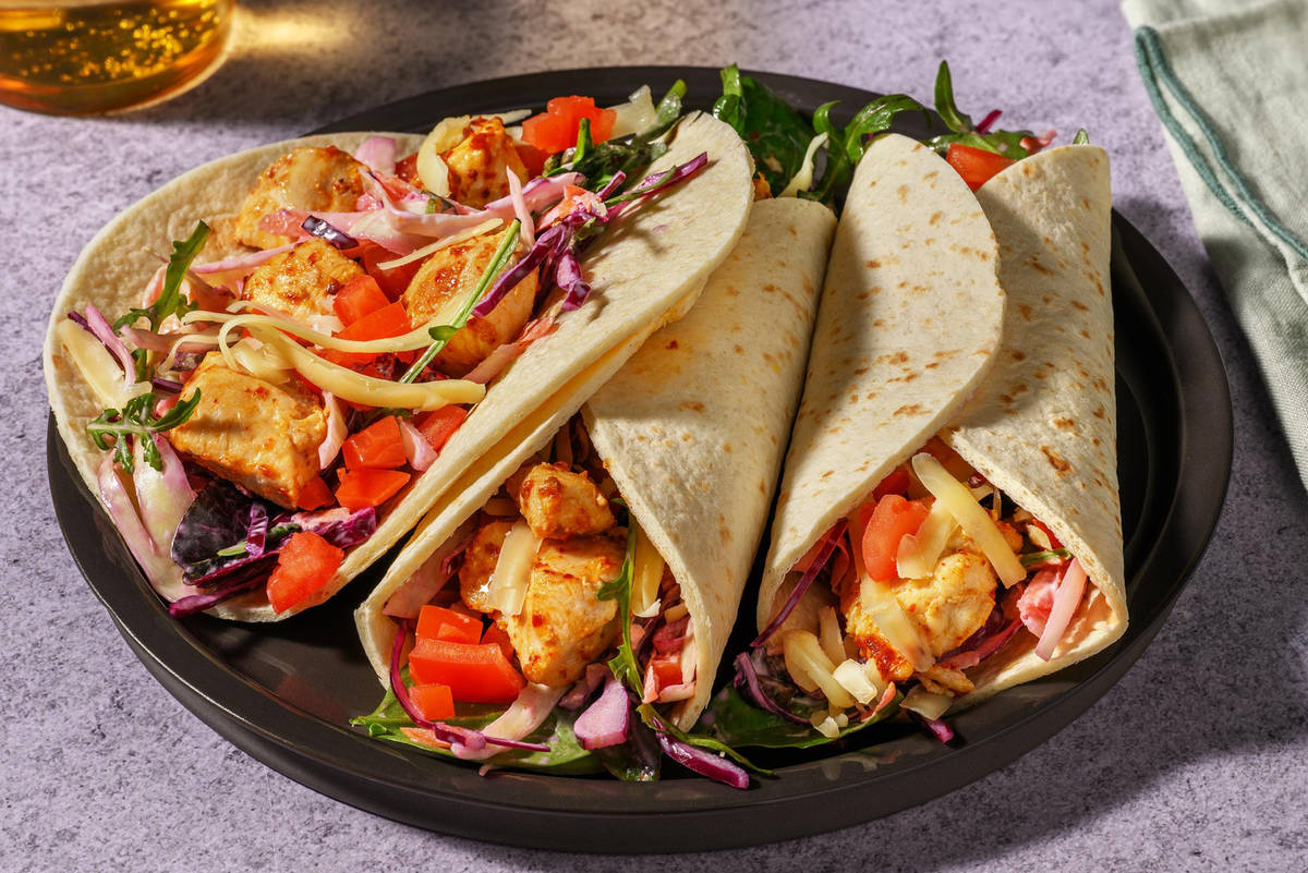 Honey-Harissa Double Chicken Wraps