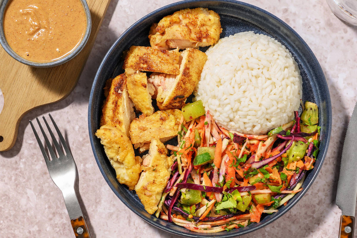 Indonesian Style Fried Chicken and Peanut Sauce