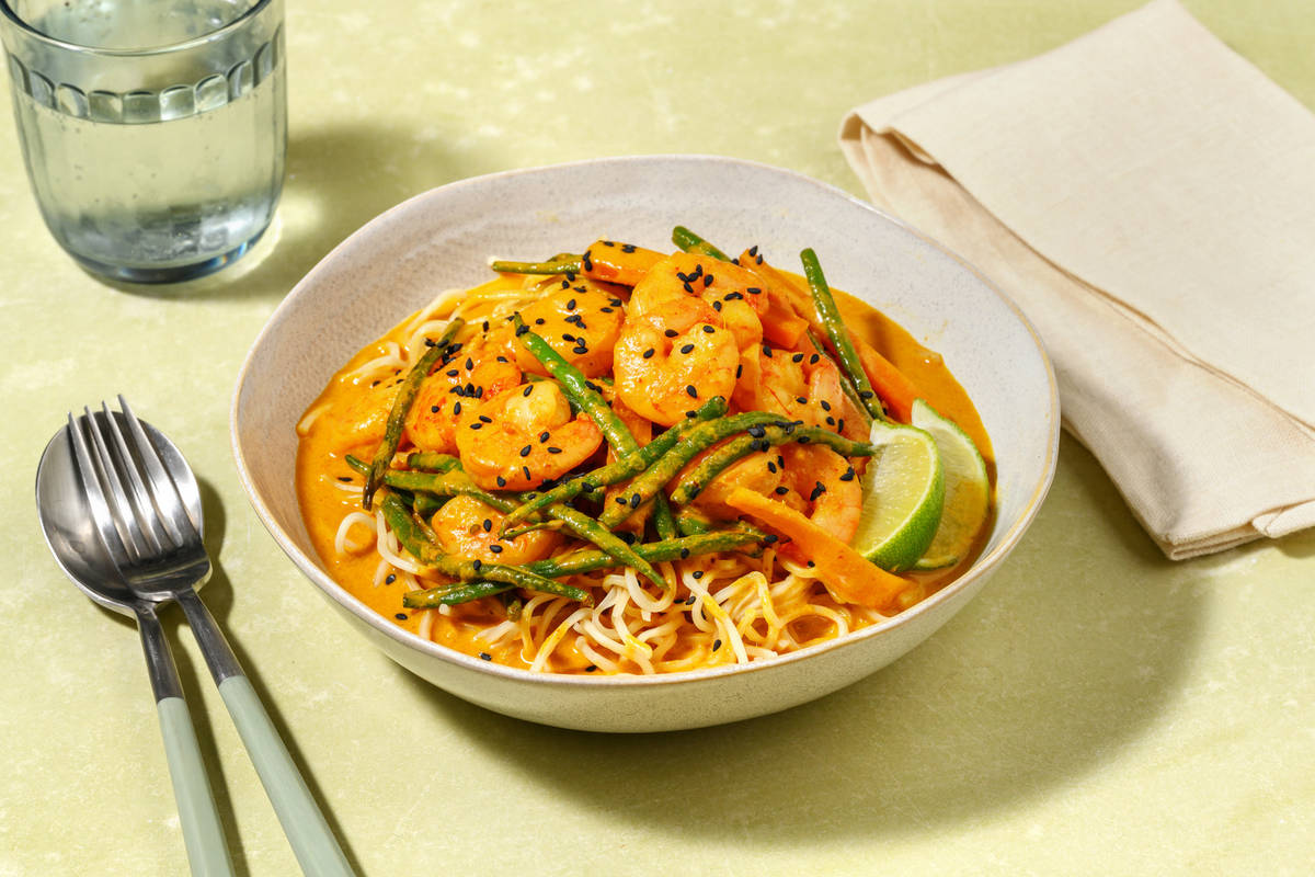 Thai Style Coconut Double Prawn Noodle Soup
