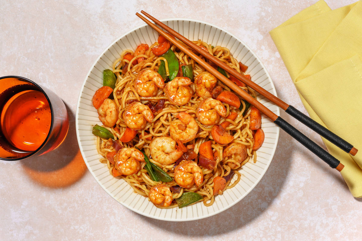 Yakisoba Inspired Double Prawn Egg Noodles