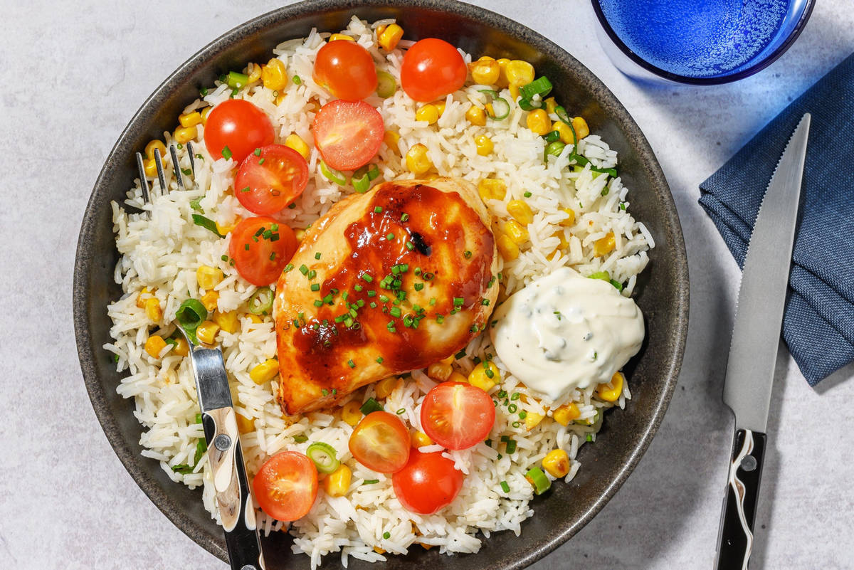 Stekt kyckling i BBQ-glaze