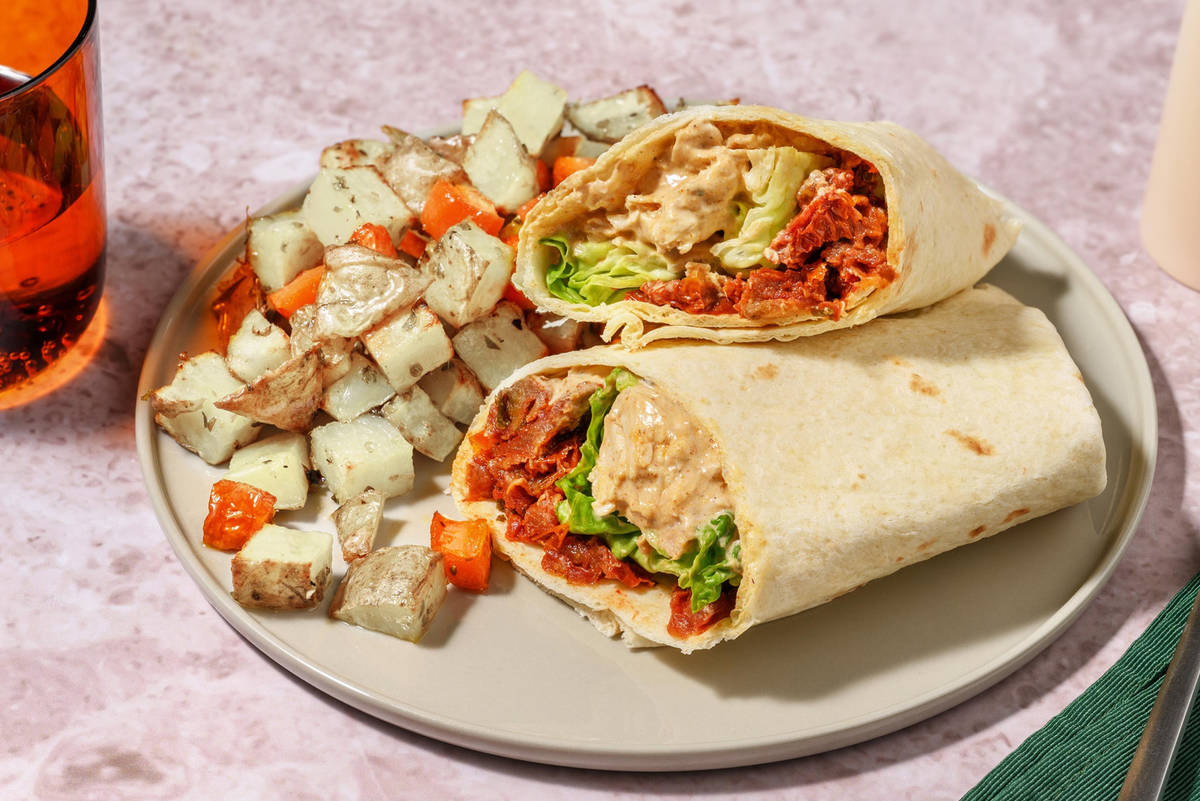 Cæsarinspirert kyllingwrap