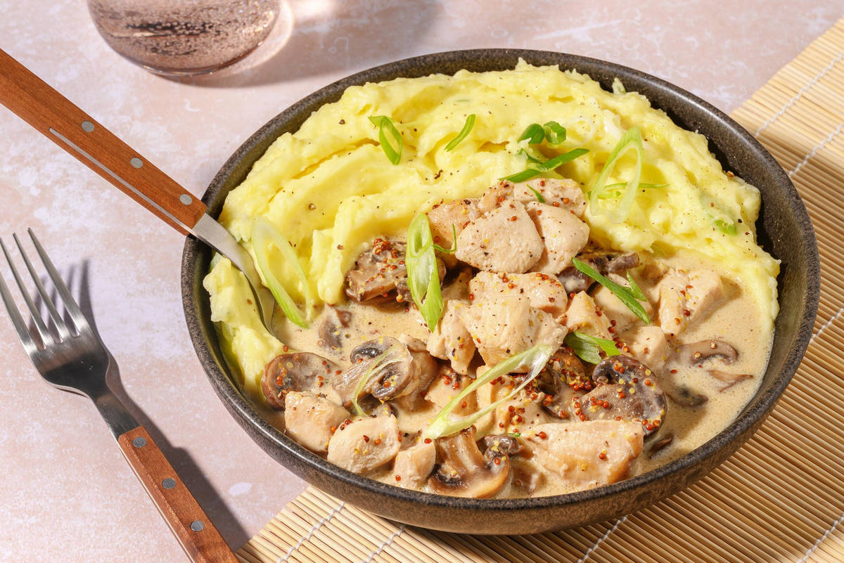 Creamy Mustard Chicken, Bacon and Mushrooms