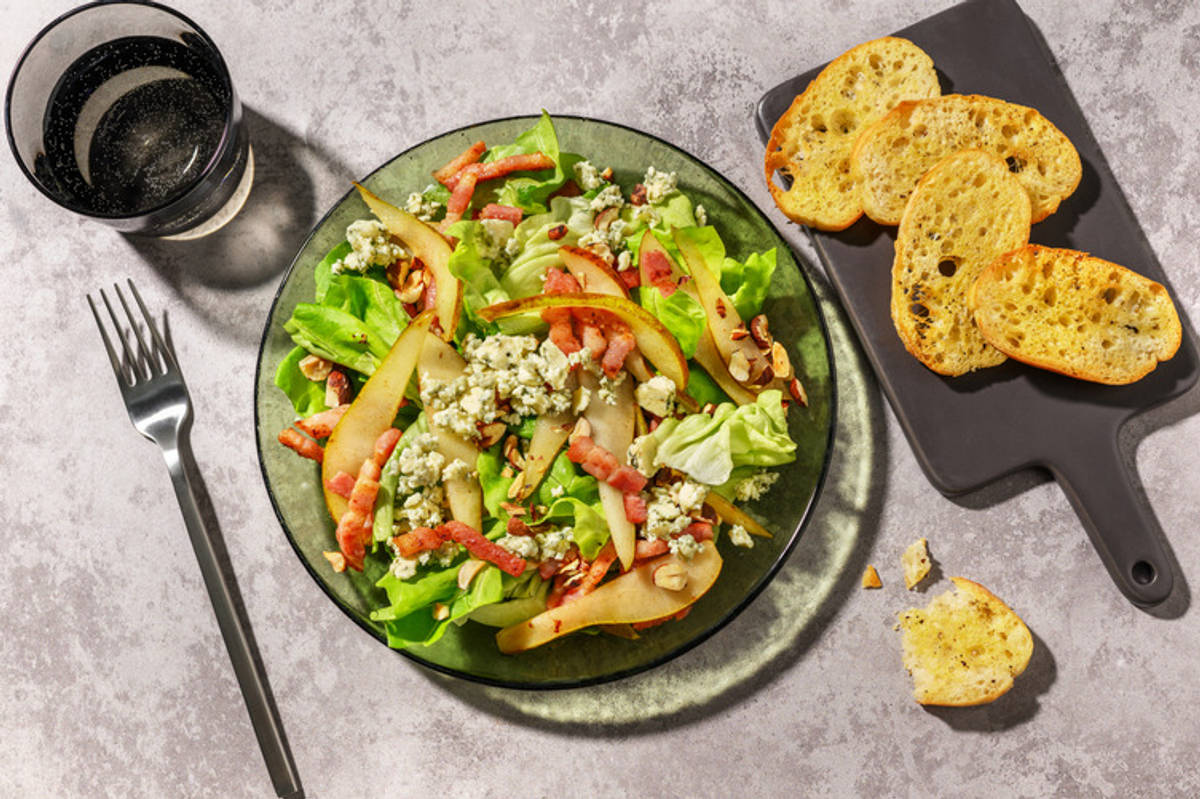 Double Bacon, Pear and Blue Cheese Salad