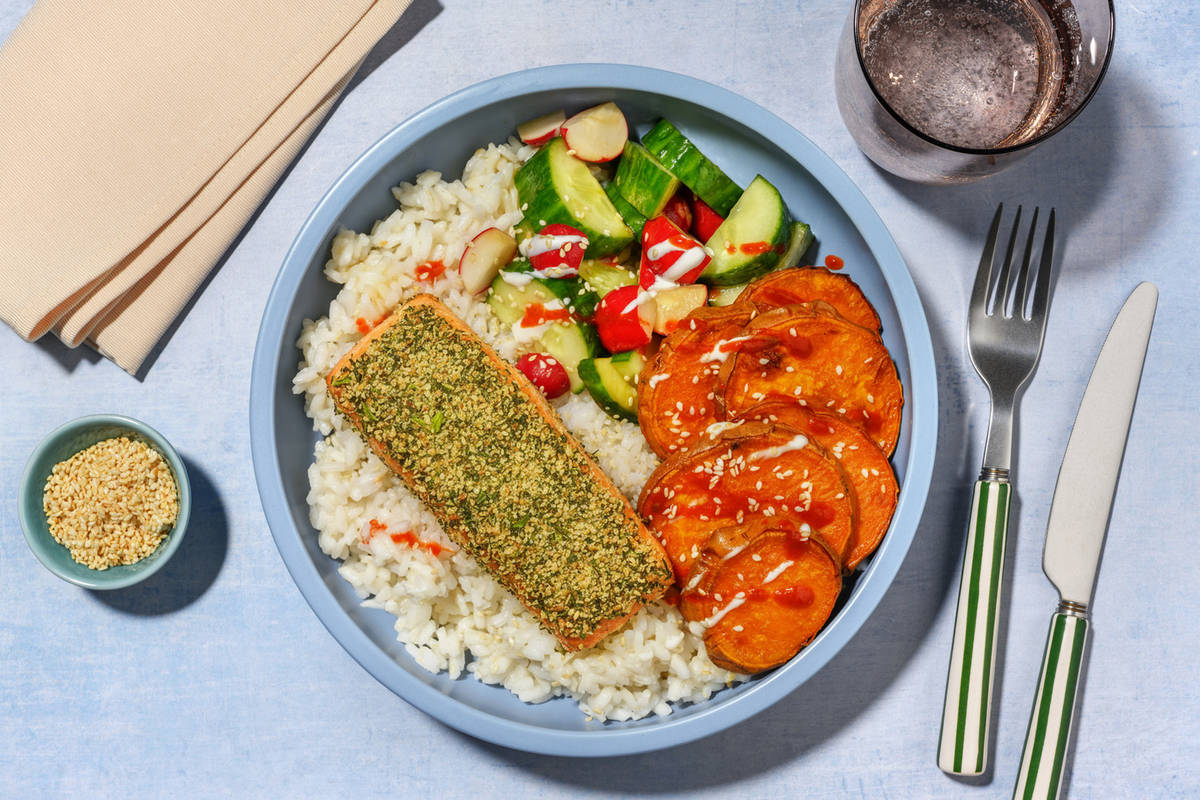 Umami Miso Baked Salmon Rice Bowl