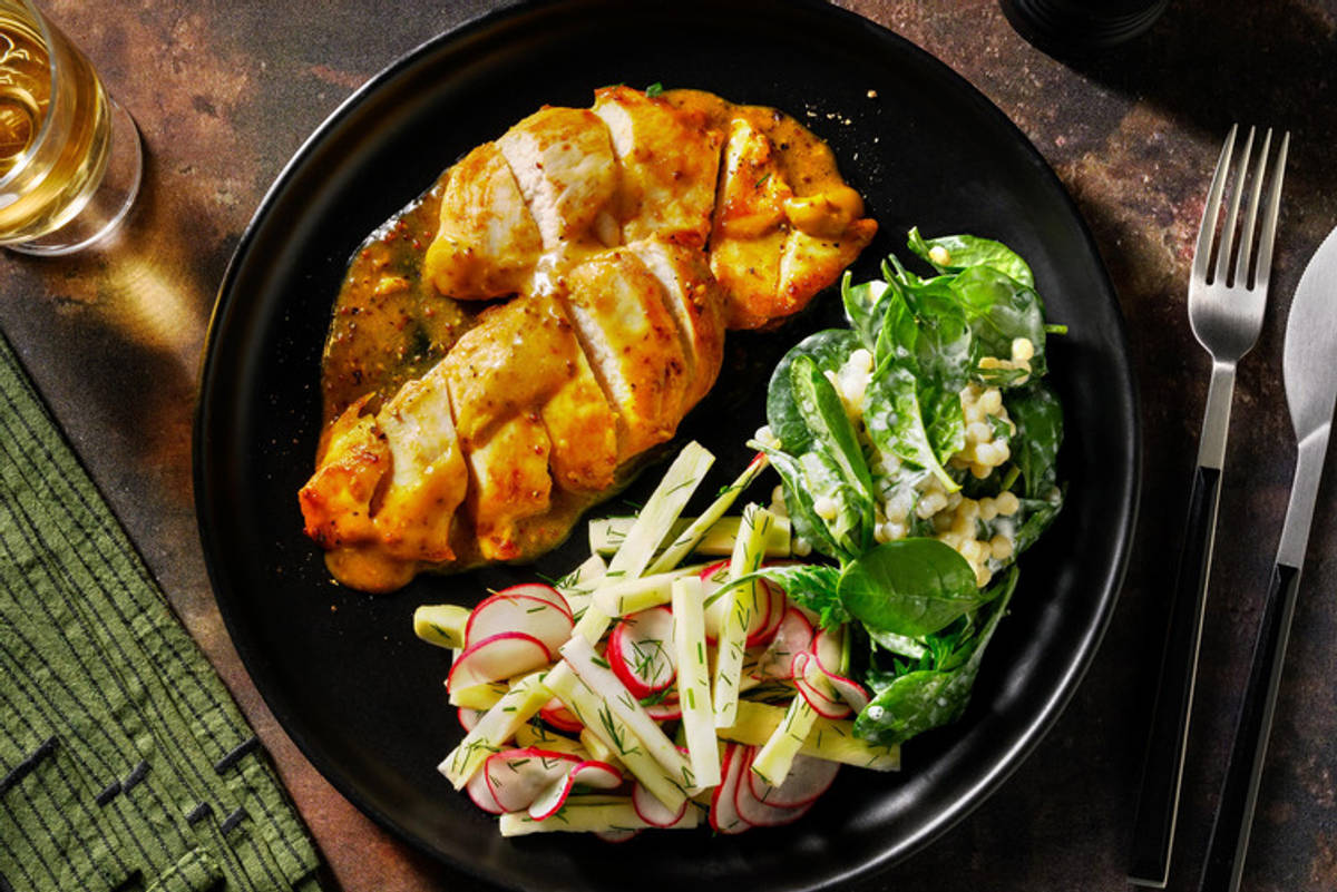 Honning- og sennepsglaseret kylling