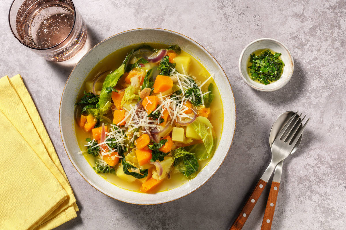 Minestra dell'orto zucca e cannellini