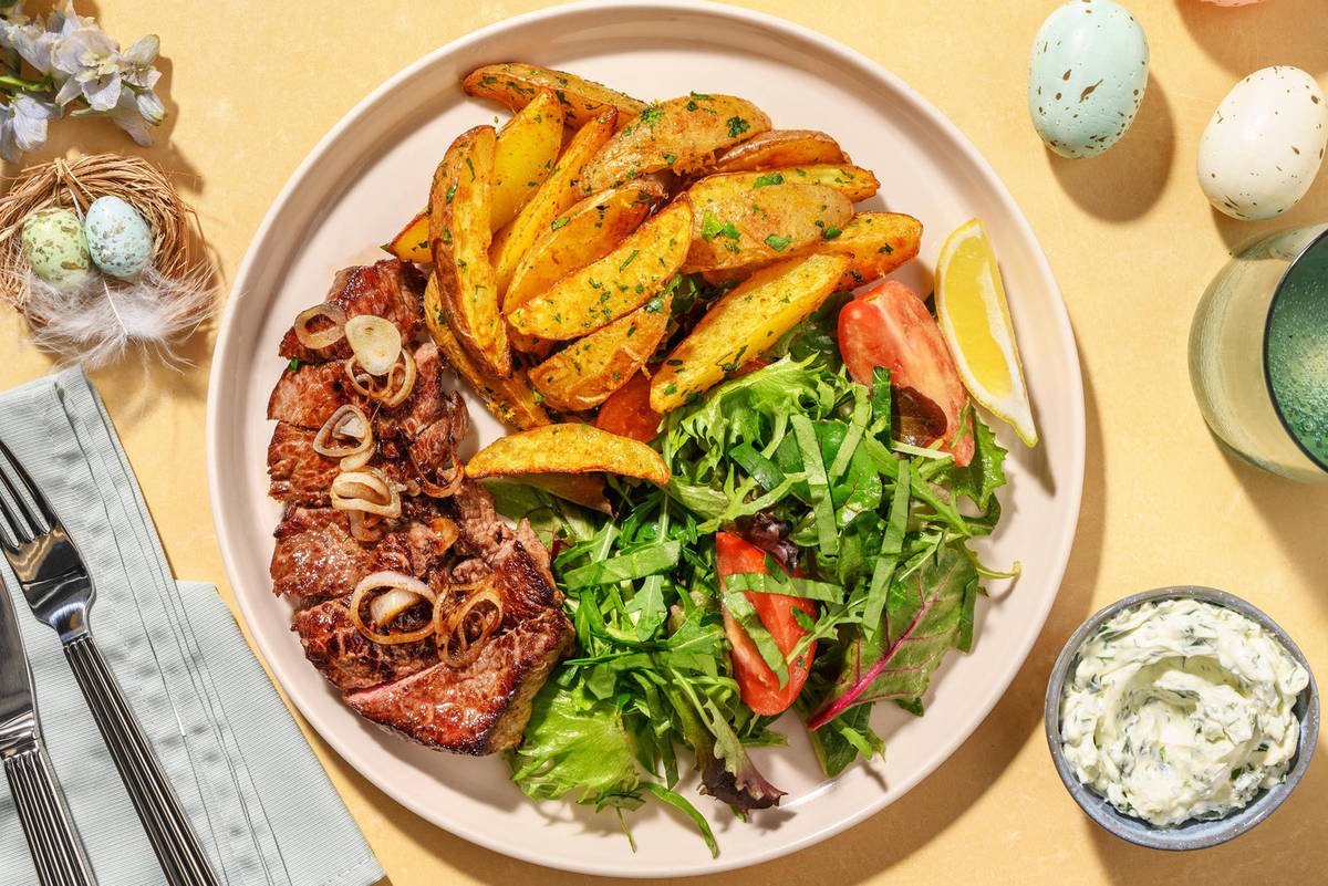Rindshuftsteak mit feiner Bärlauch-Crème 