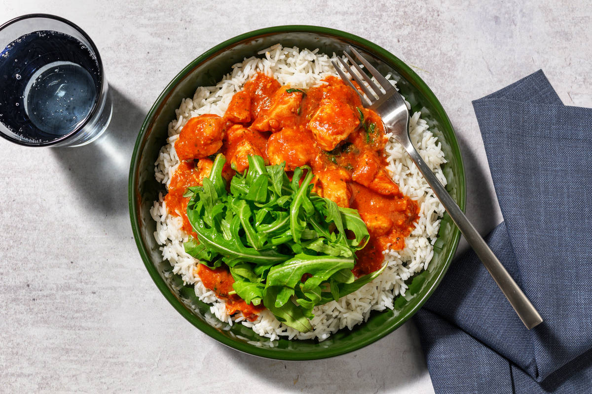 Tuscan Inspired Chicken and Tomato on Rice