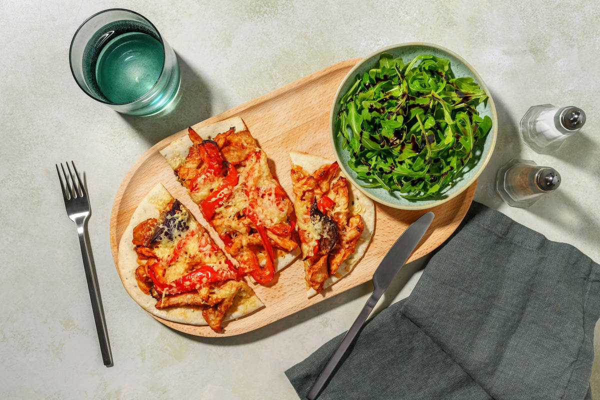 Pulled BBQ Cheesy Chicken Naanizza