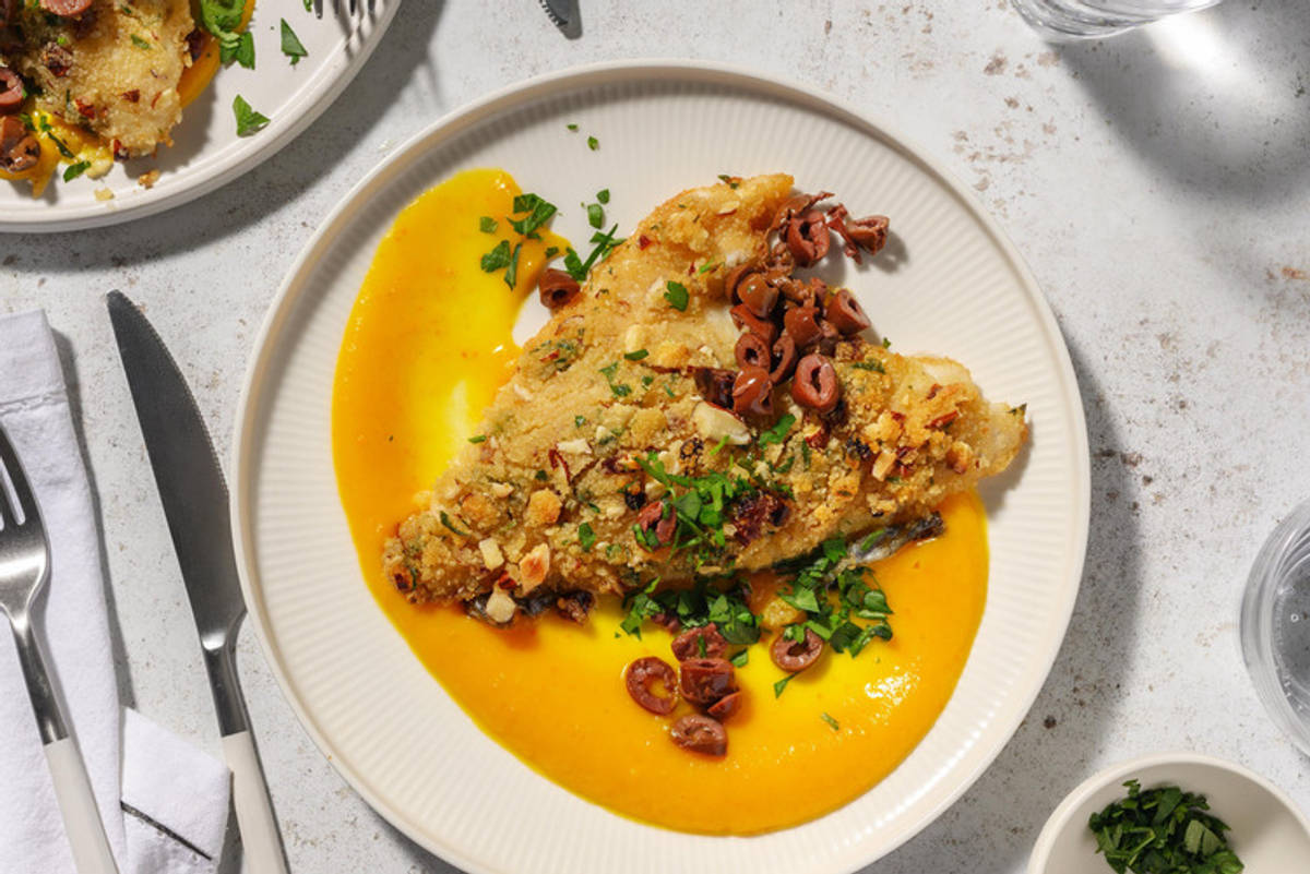 Orata a beccafico panata all'uvetta e mandorle