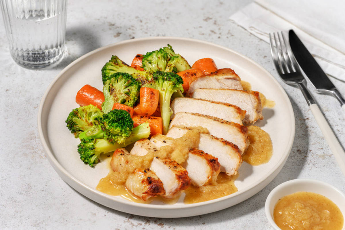 Lonza di maiale e composta di mele e cannella