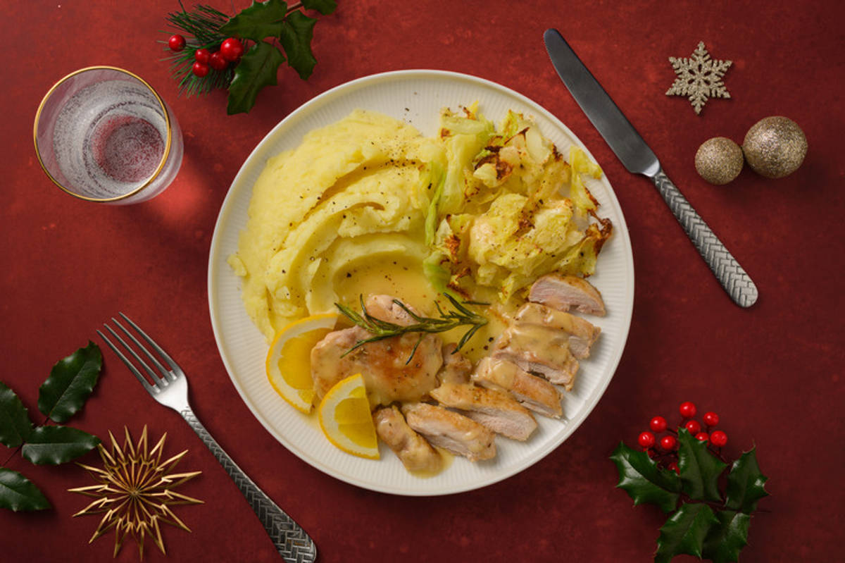 Bistecche di pollo all'arancia e verze gratinate