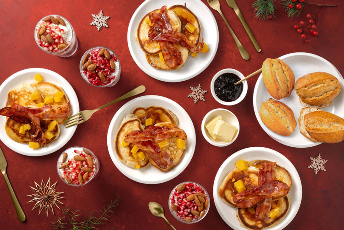 Holiday season morning family breakfast