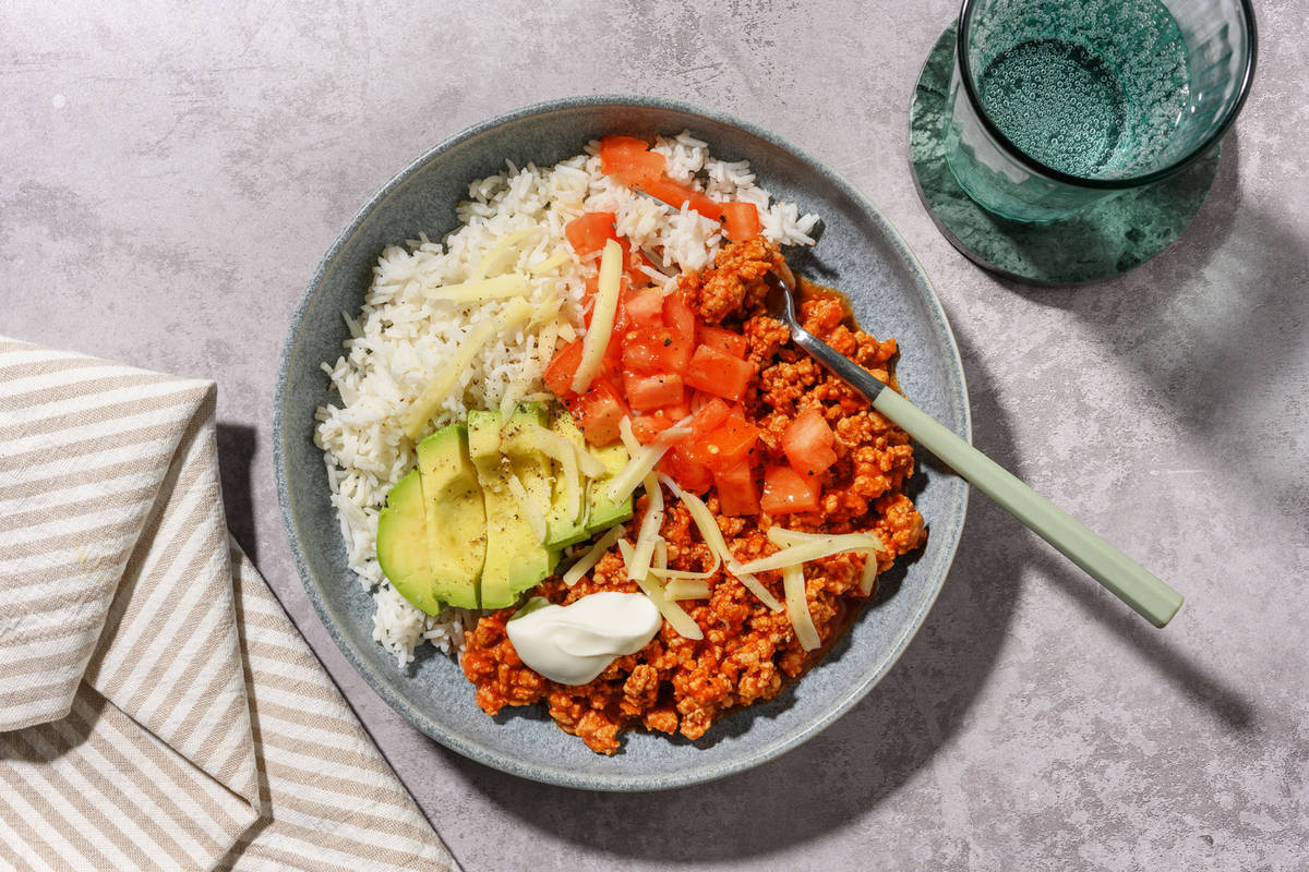 Easy Pork Chilli Burrito Bowl