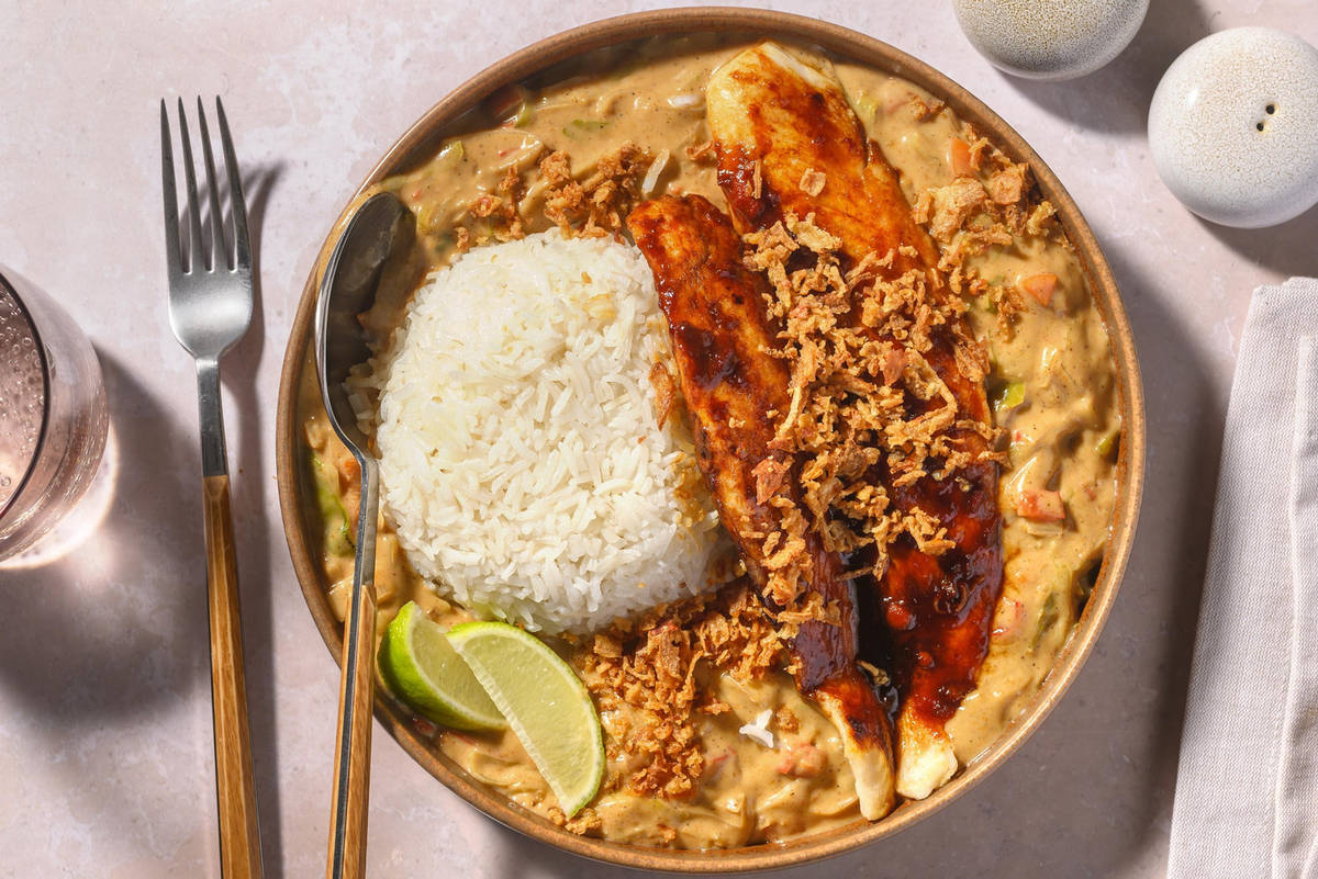 Pangasiusfilet met romige groentecurry