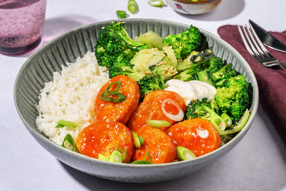 Kinesiske glaserede vegetarnuggets