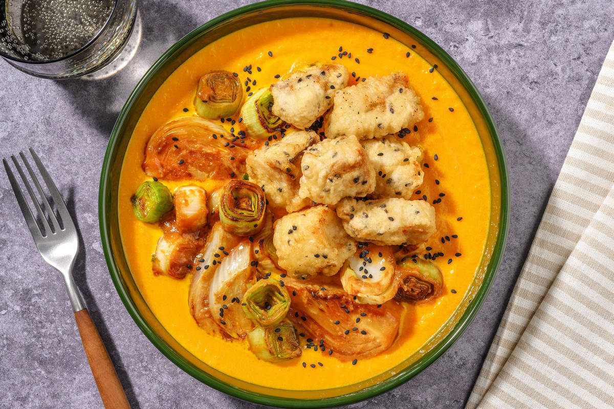 Merluzzo in pastella al sesamo nero 