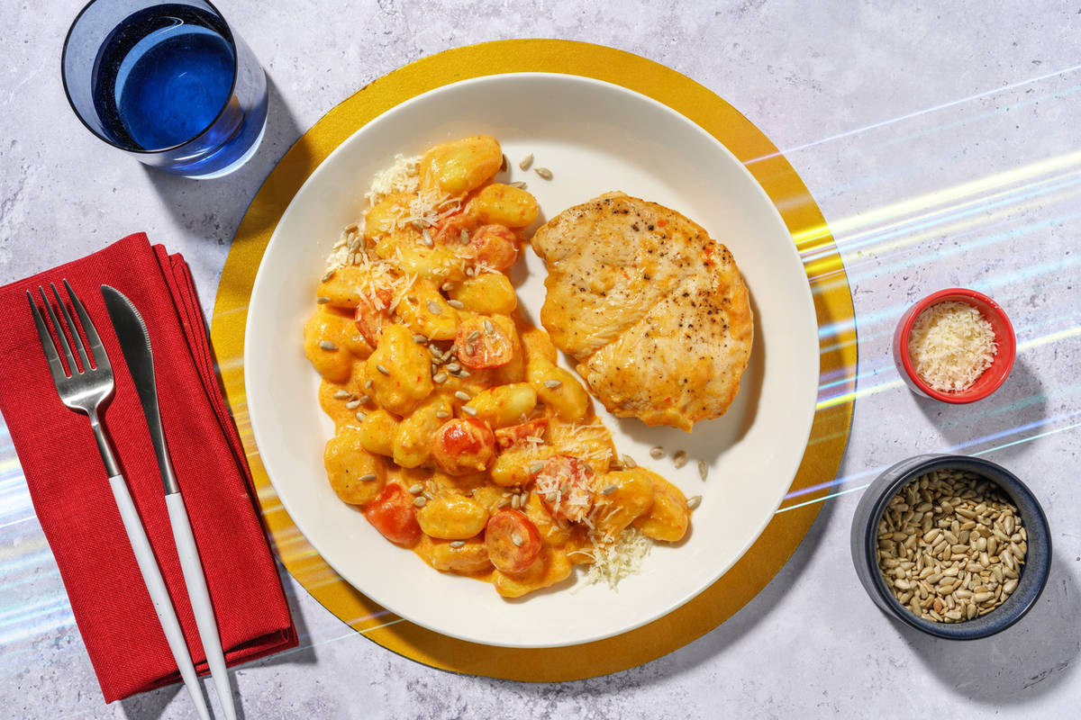 Pouletbrust und frische Bratpfannengnocchi