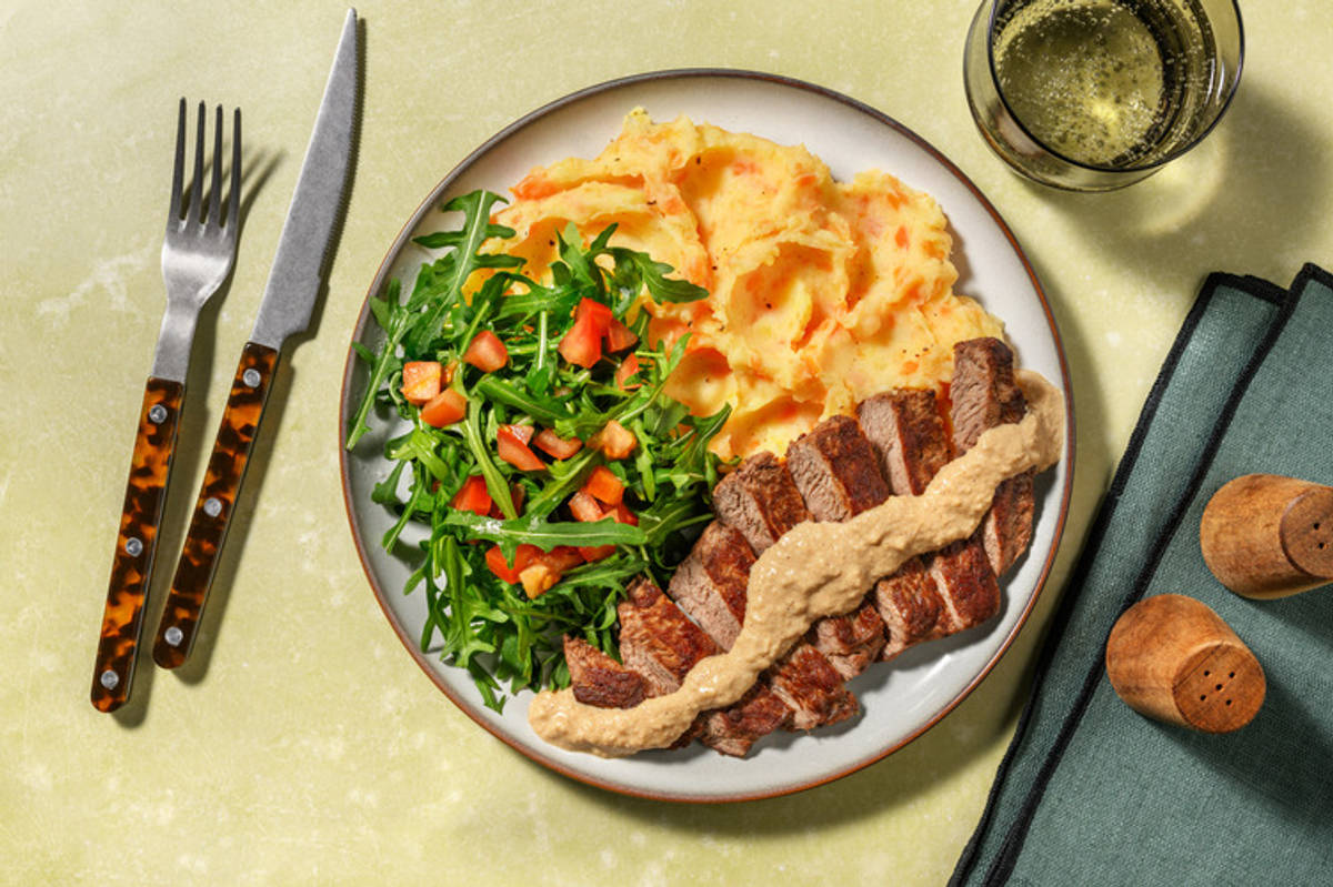 Ternera en salsa cremosa de cebolla