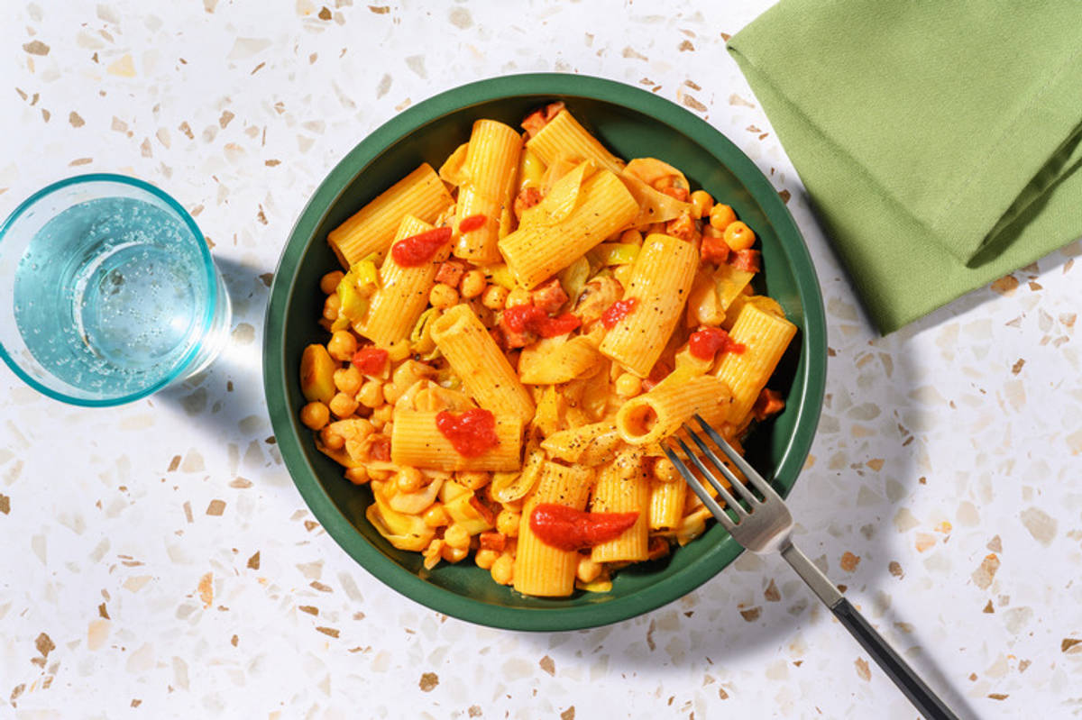 Cajun Double Chorizo and Chickpea Pasta