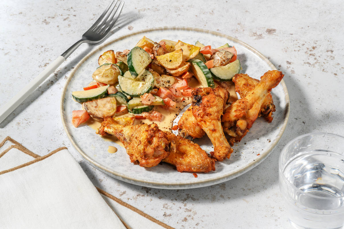 Estilo magrebí: extra de alitas de pollo con harissa y limón