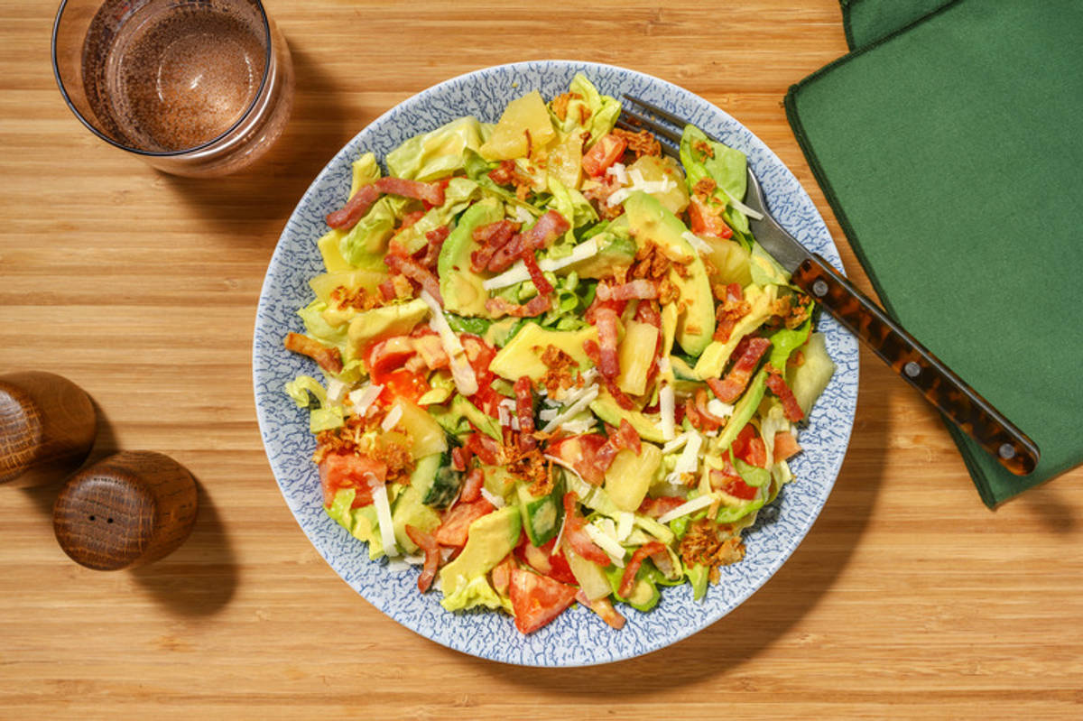 Bacon, Avo and Pineapple Salad Bowl with Irish Chicken