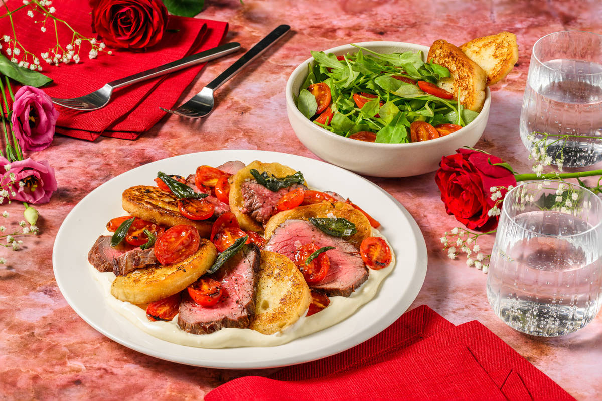 Cena elegante - tagliata di manzo e burrata