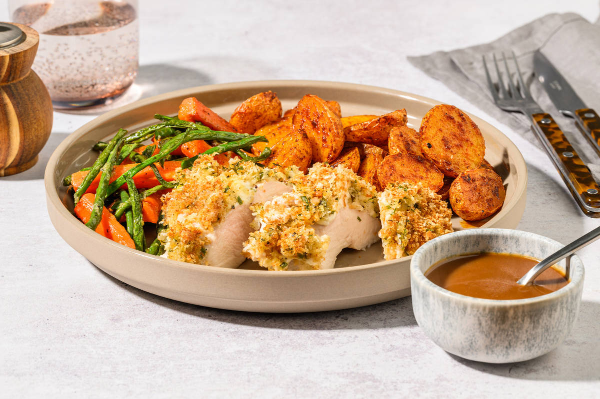 Tarragon & Cheese Crusted Salmon