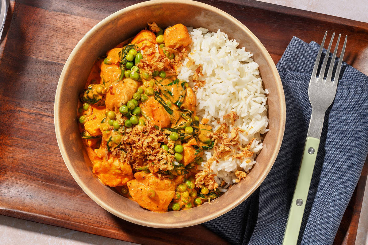 Easy Chicken Matar Saag Curry