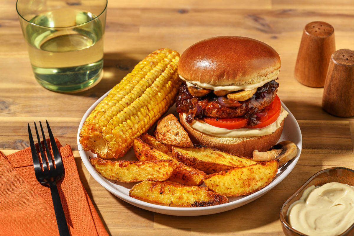 Beyond Meat Burger! mit Feigen-Zwiebel-Relish