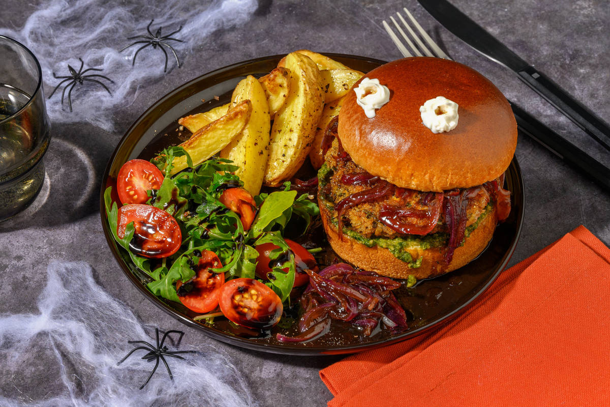 'Zombie Guts' Chicken Schnitzel Burger