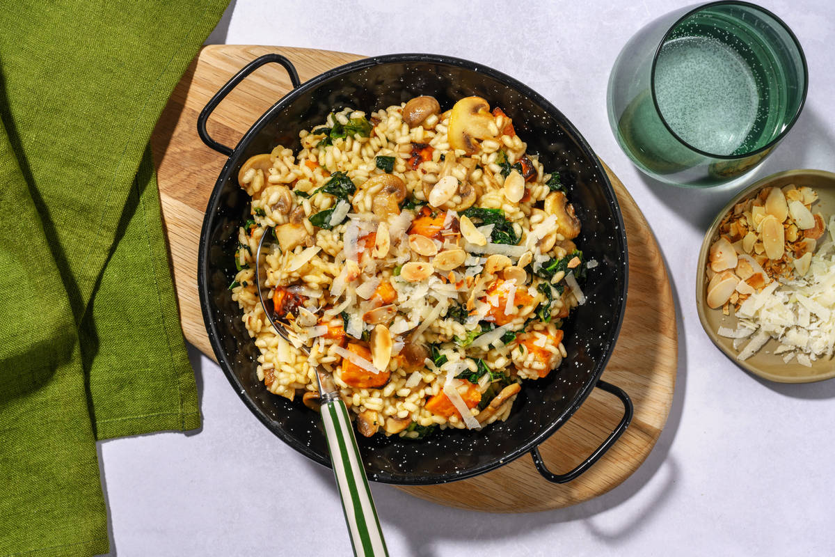 Roasted Sweet Potato, Chicken & Mushroom Risotto