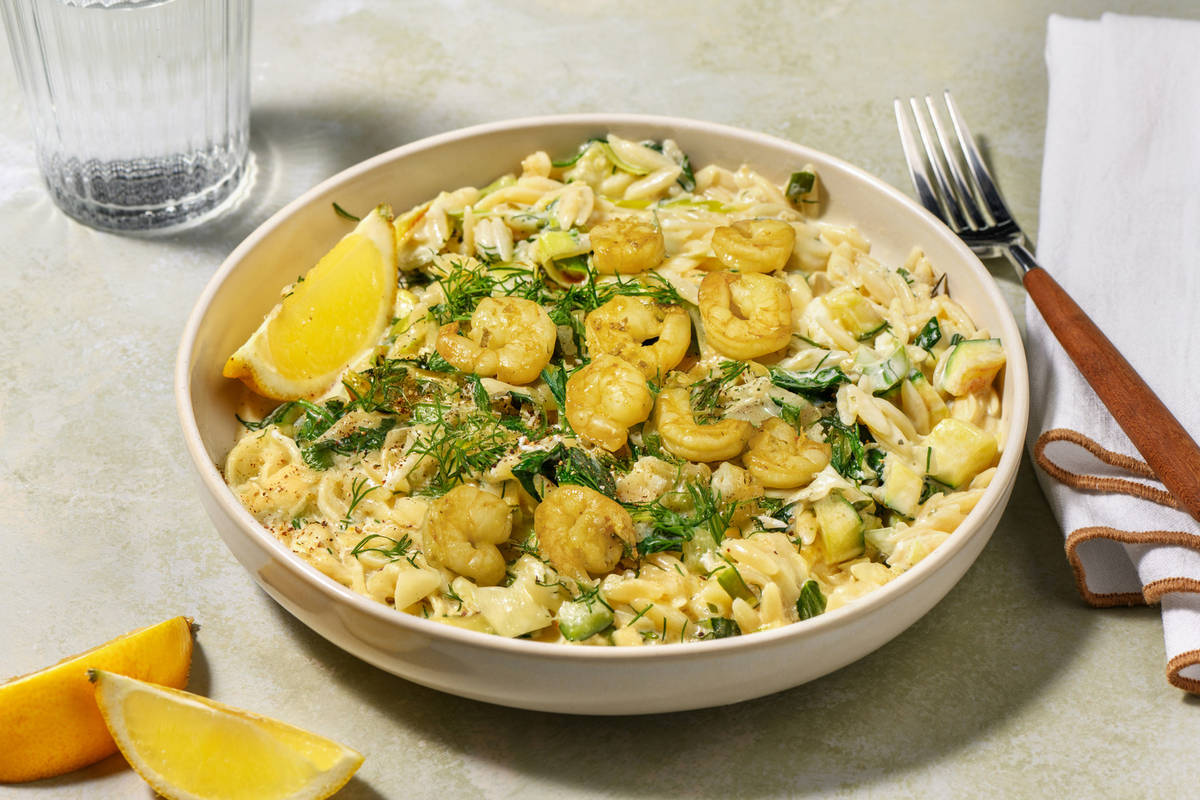 Creamy Prawn, Lemon and Dill Orzo