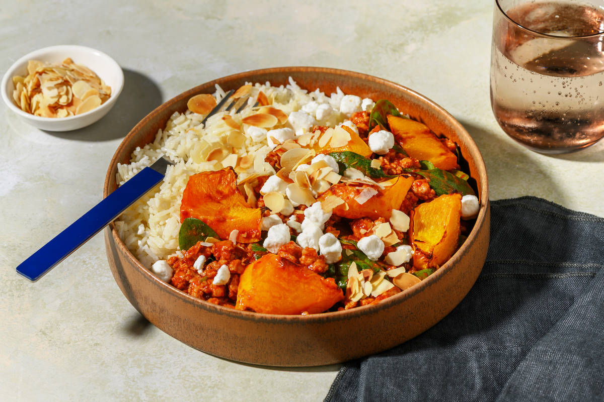 Warming Harissa Pork and Butternut Bowl