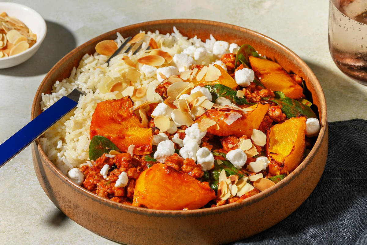 Warming Harissa Beef and Butternut Bowl
