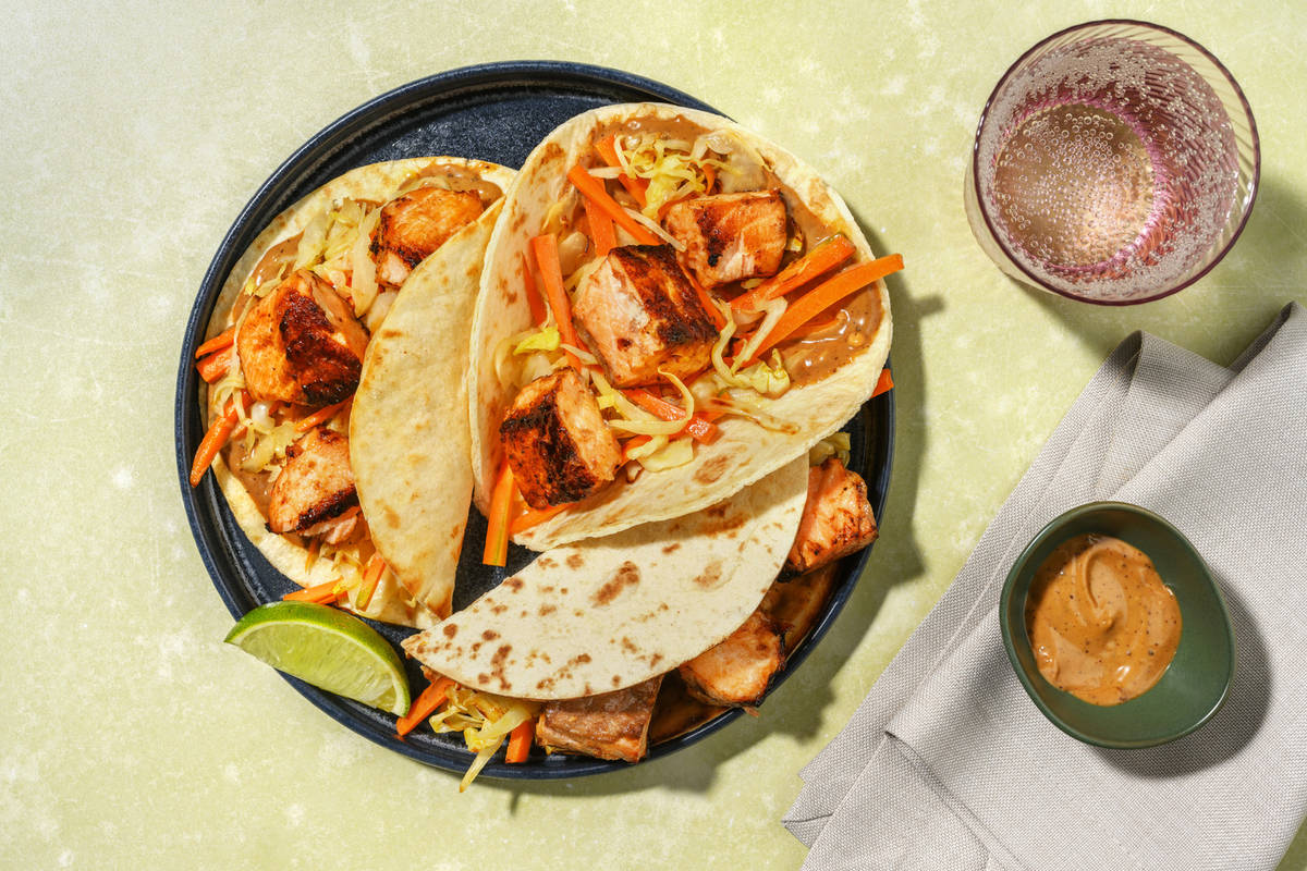 Tacos di pesce in salsa hoisin