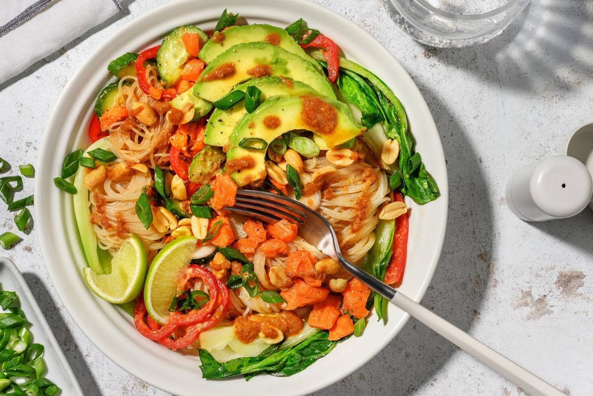 Glasnudelsalat mit Pak Choi