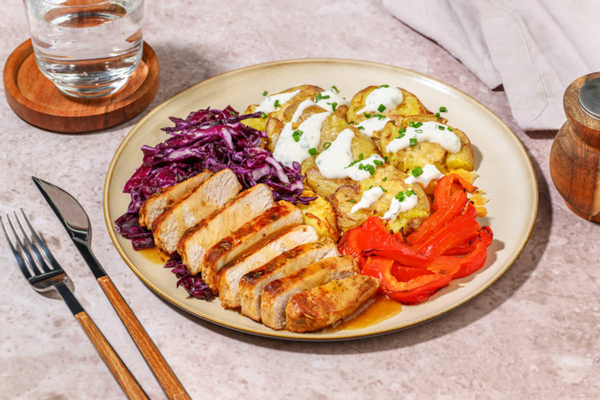 Urtemarinerte svinekoteletter i sitrussmørsaus