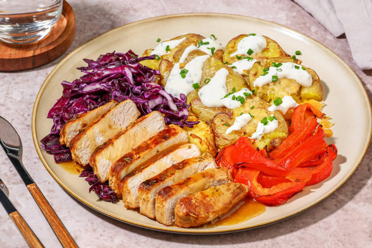 Urtemarinerte svinekoteletter i sitrussmørsaus