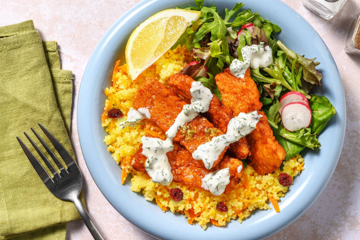 Speedy Honey Halloumi & Jewelled Couscous