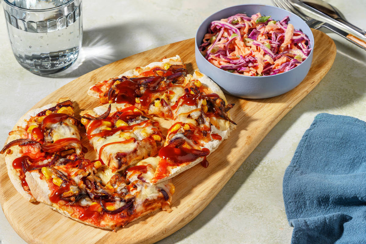 BBQ Sweetcorn Naanizza with Chicken