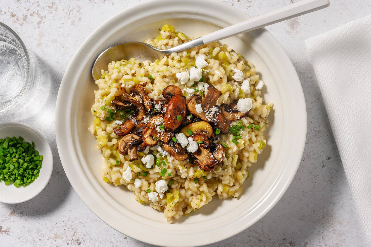 Geitenkaasrisotto met truffelolie