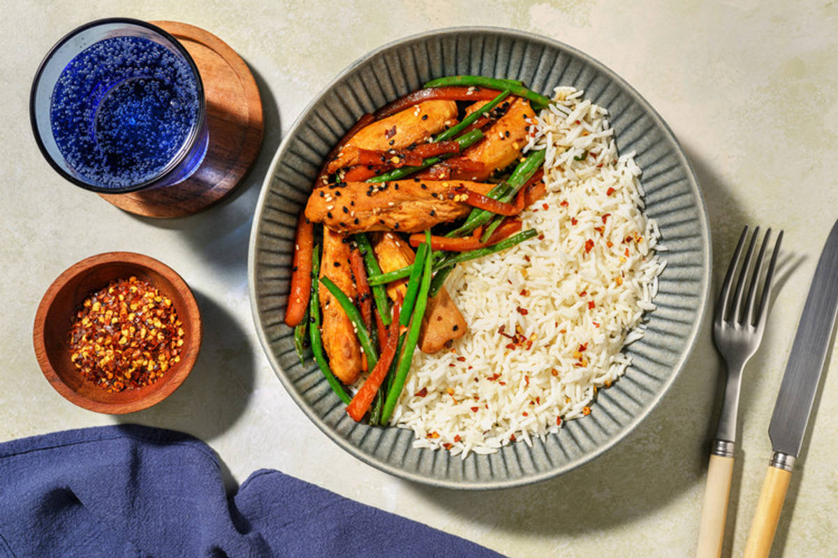 Petto di pollo all'asiatica e verdure allo zenzero