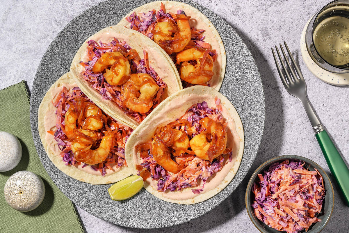 Teriyaki Riesencrevetten Tacos