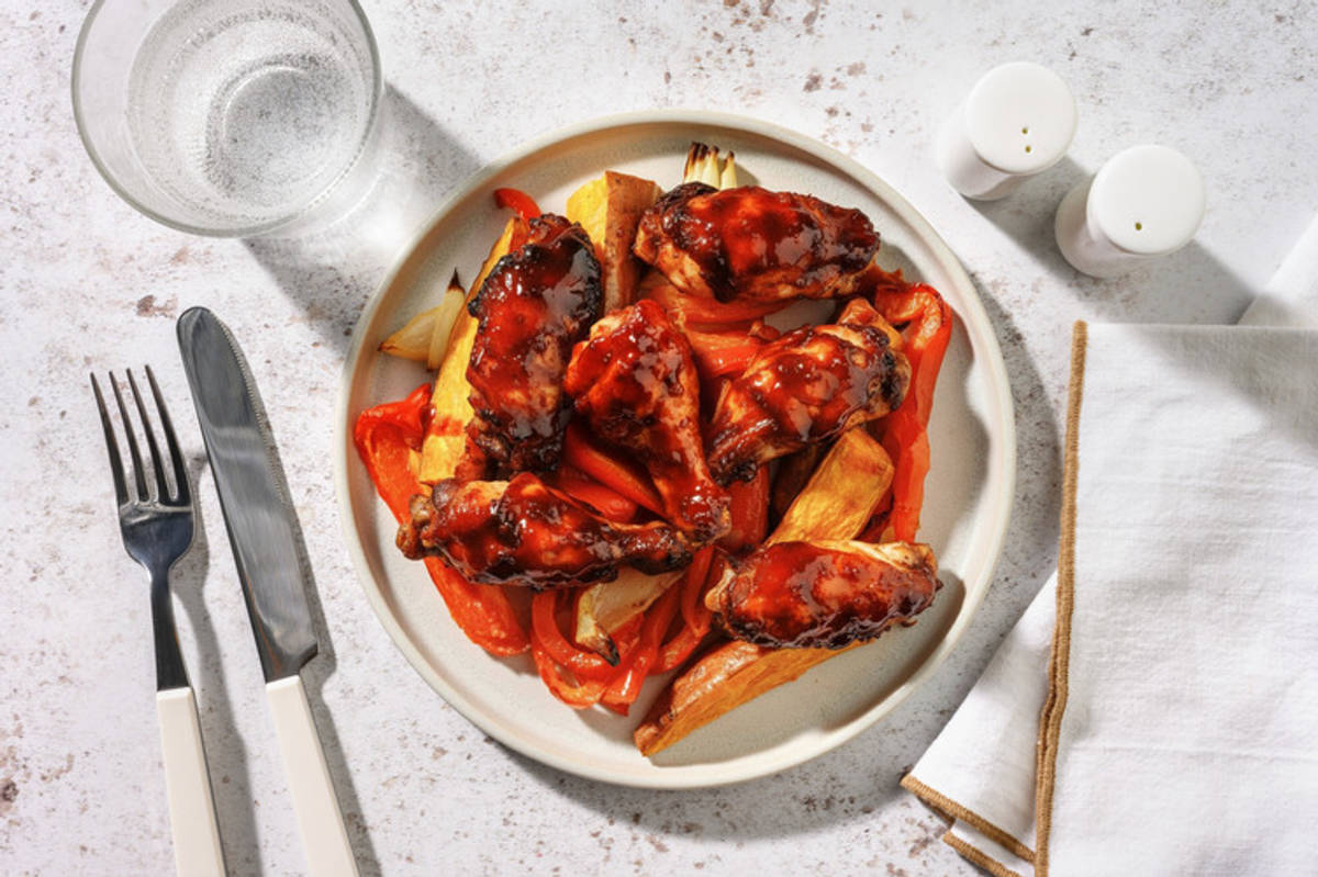 Alitas de pollo con salsa de chipotle y miel