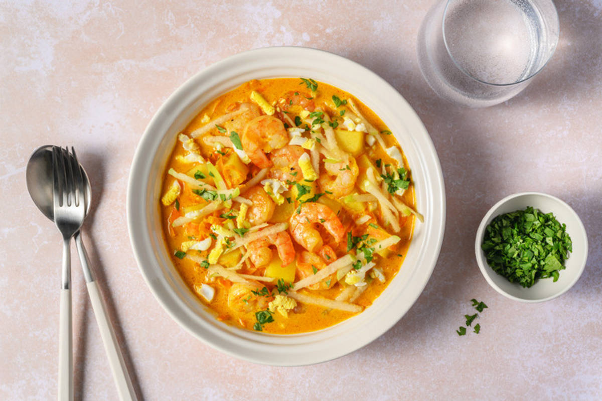 Aloo Jhinga: curry con extra de langostinos con patatas