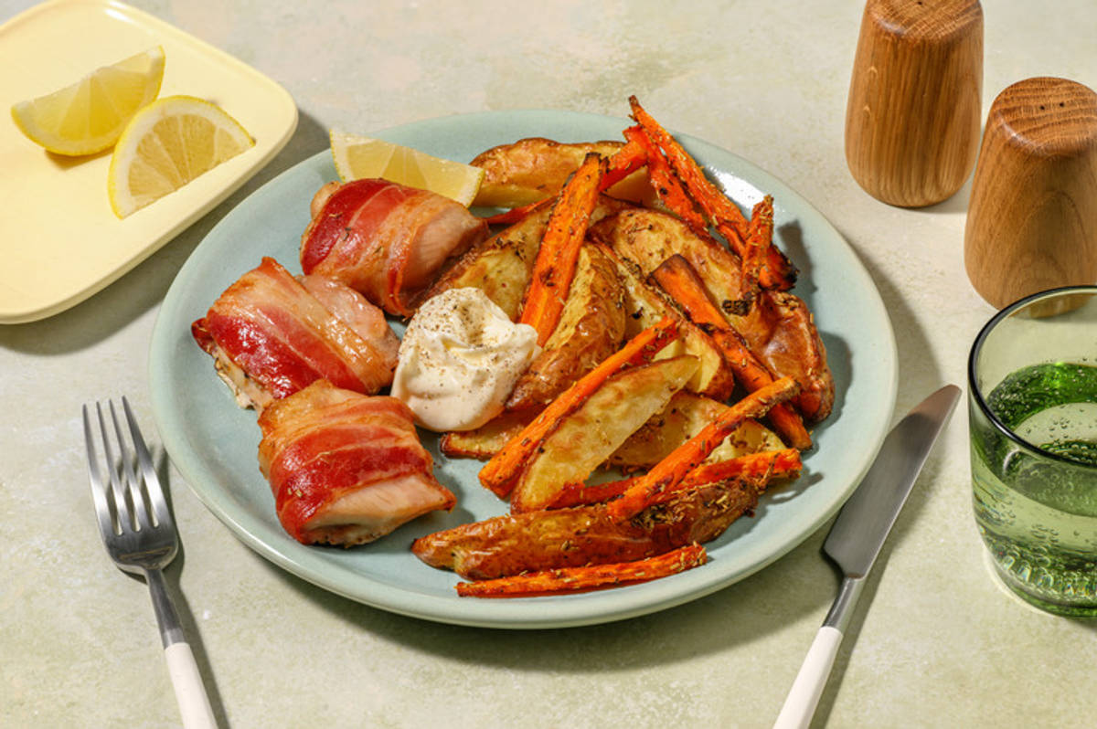 Pollo avvolto in pancetta