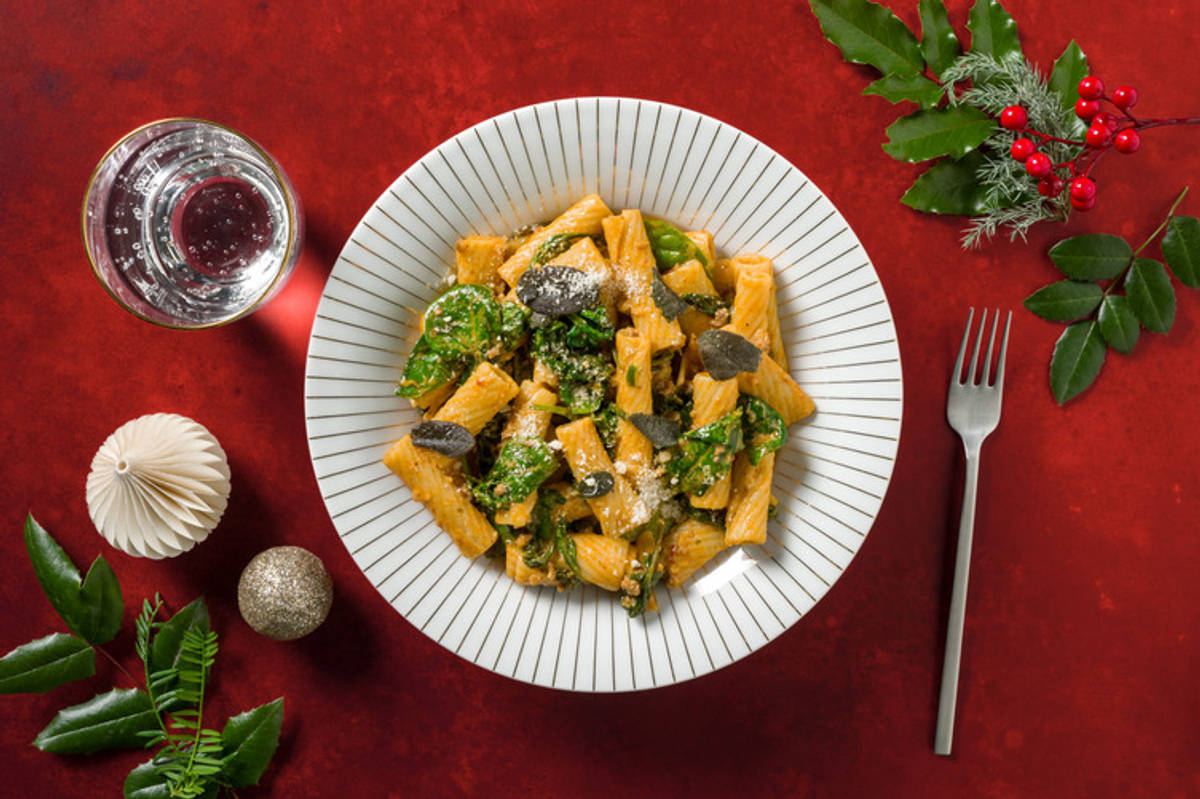 Sausage Stuffing Inspired Pasta