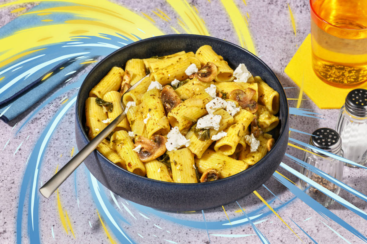 Pâtes complètes chèvre-épinards pour Dresseur en herbes